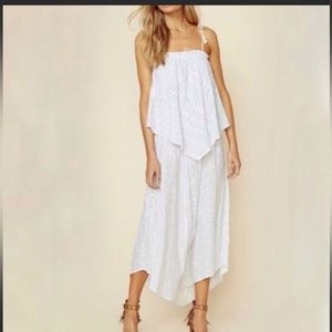 Faithfull the Brand White Tiered Maxi Dress